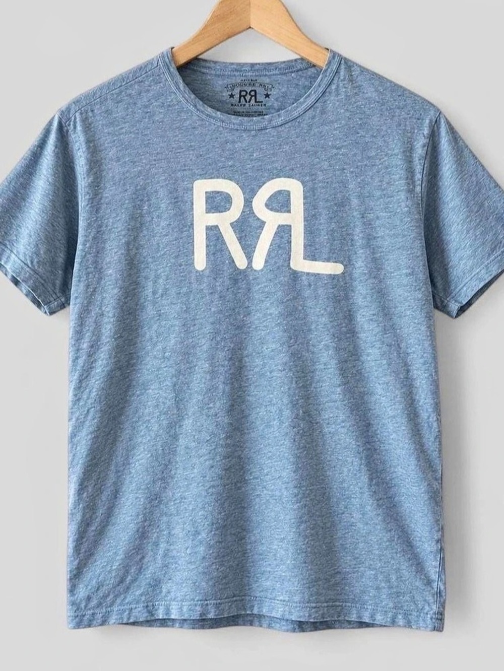 Ralph Lauren Double RL Short Sleeve Tee in Blue Size Medium Like New